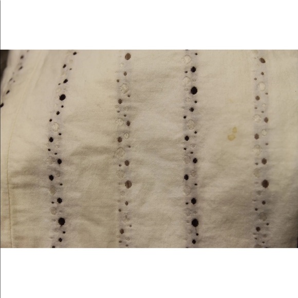 Club Monaco Cotton Linen Blouse Top Ivory Sz 2 - Picture 4 of 12